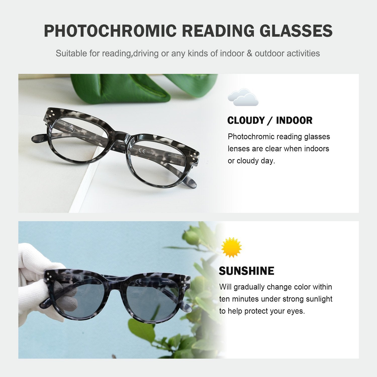 Fashion Transition Photochromic Readers BS9110